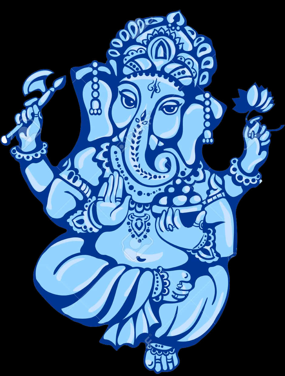 Blue Lord Ganesh Artwork PNG