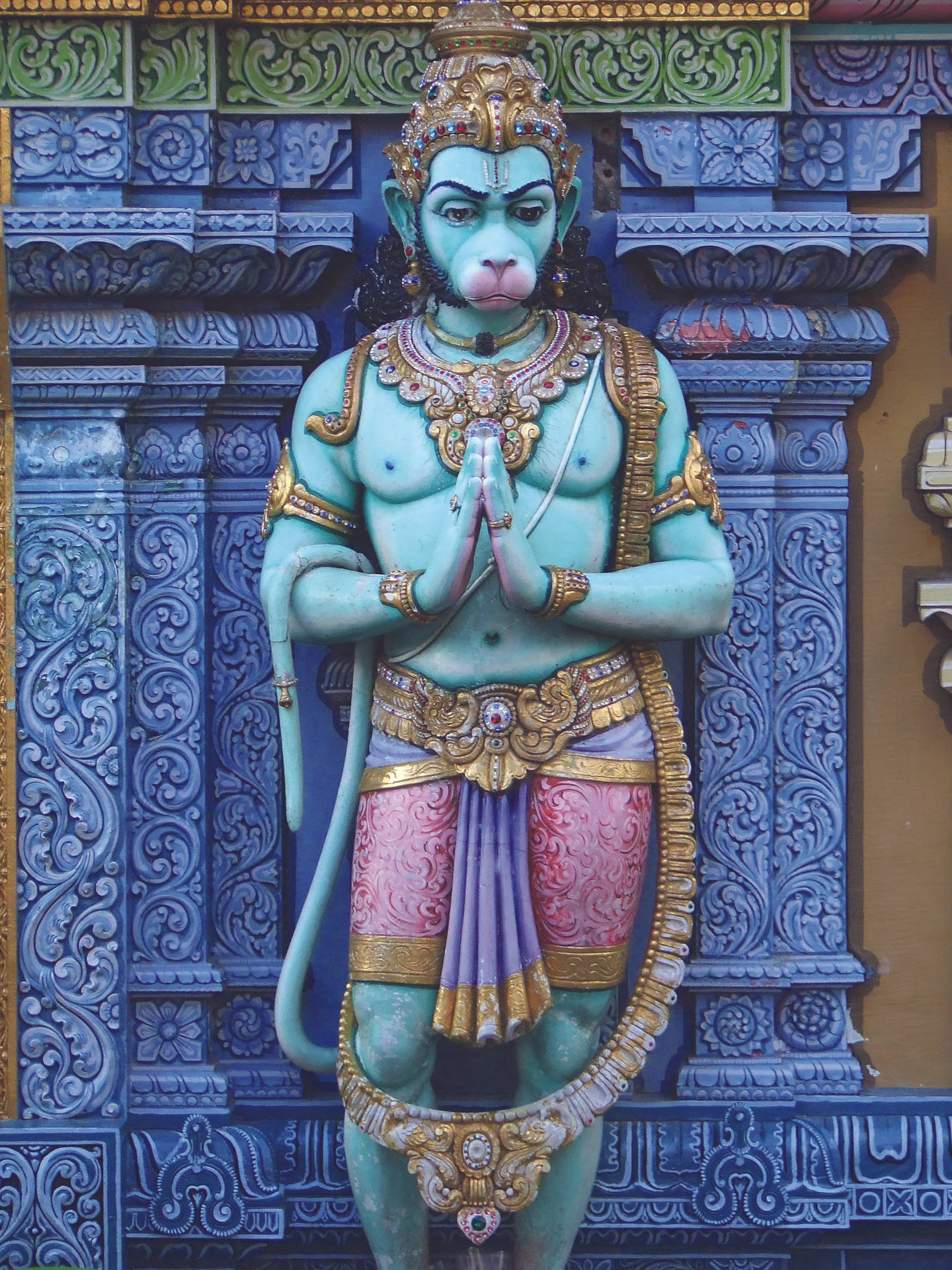 Tapetför Dator Eller Mobil: Blå Herre Hanuman 3d Wallpaper
