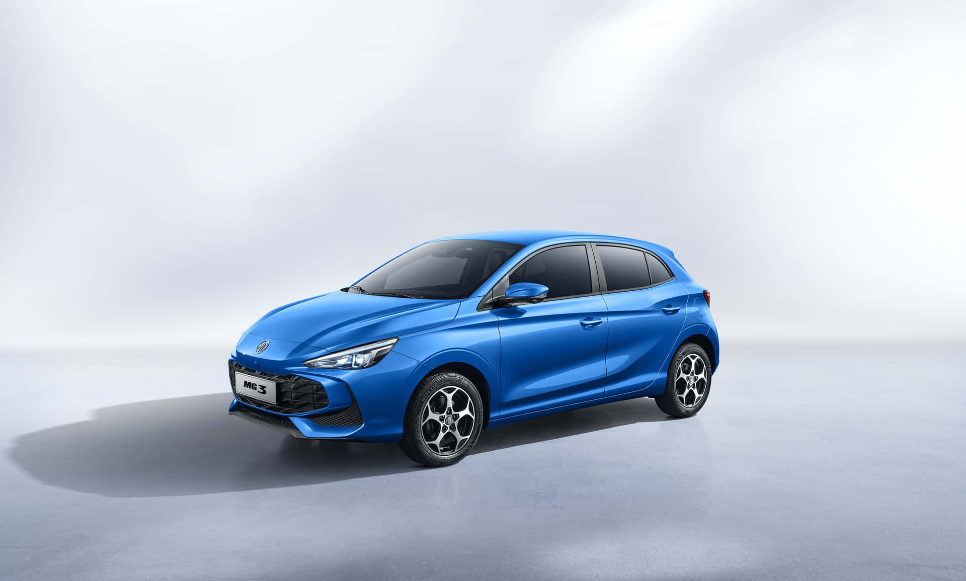 Blauwe M G3 Hatchback Studio Achtergrond