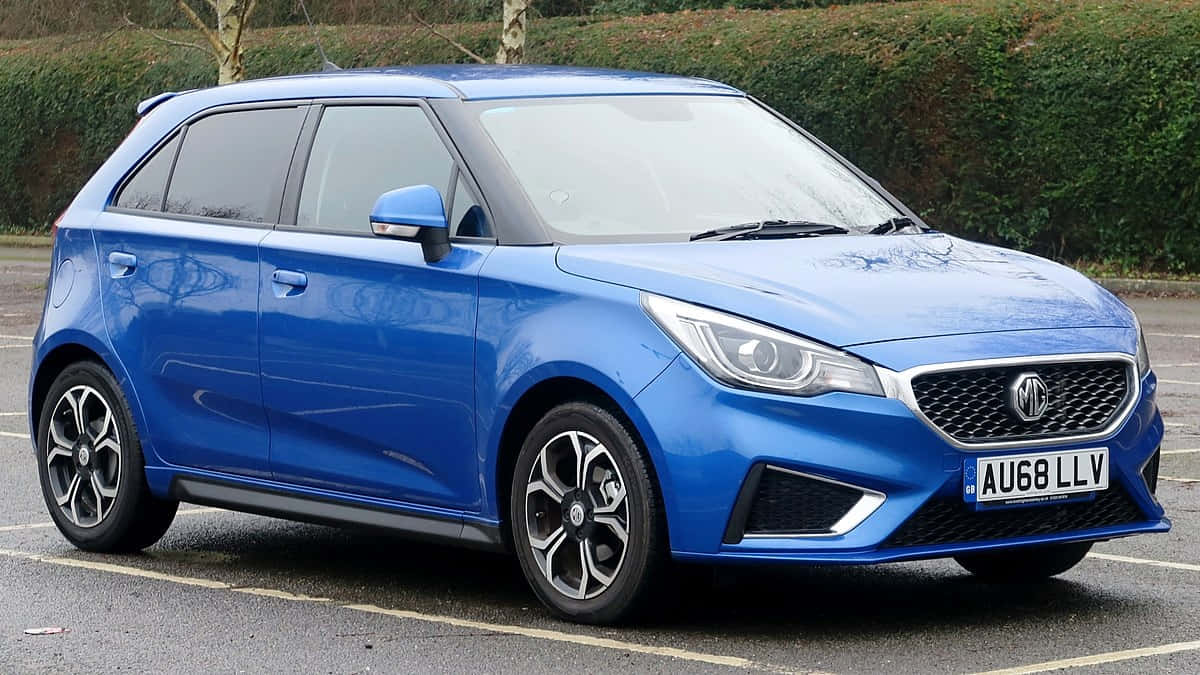 Blauwe M G3 Hatchback 2018 Achtergrond