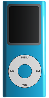 Blue M P3 Player Device PNG