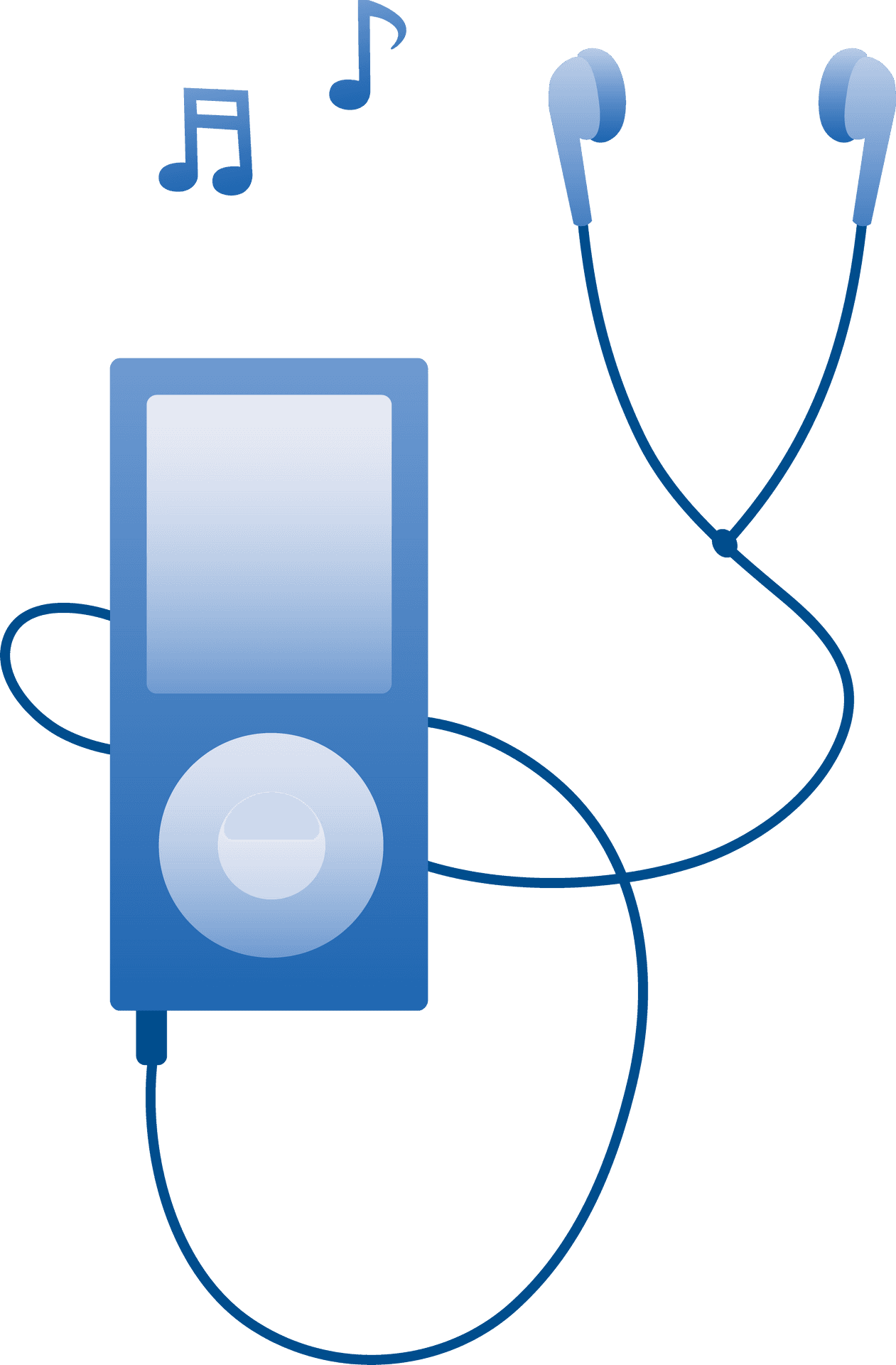 Blue M P3 Playerwith Earphones PNG
