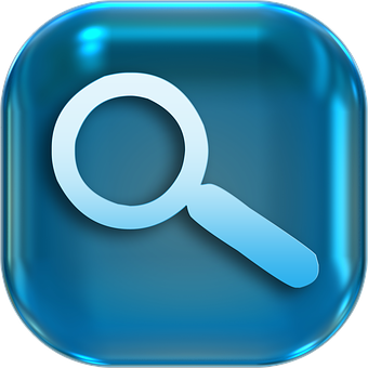 Blue Magnifying Glass Icon PNG