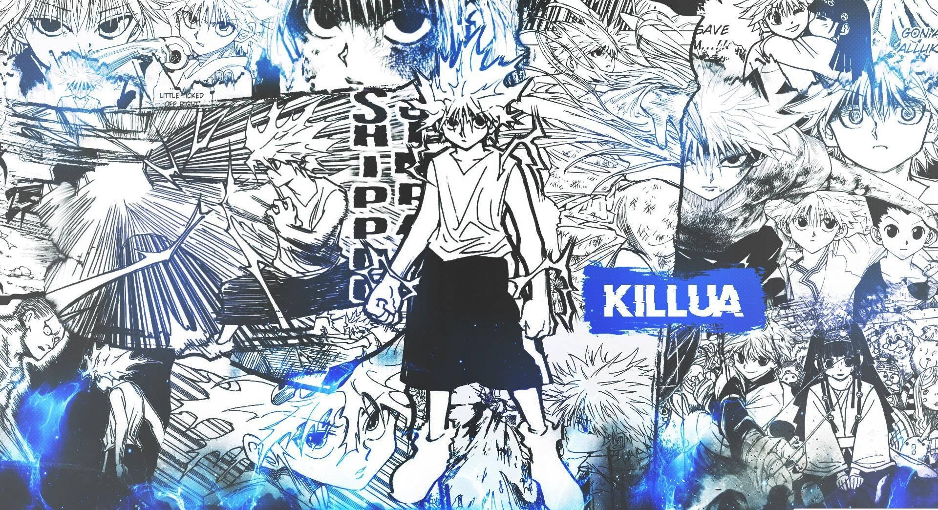 Blue Manga Killua Aesthetic Wallpaper