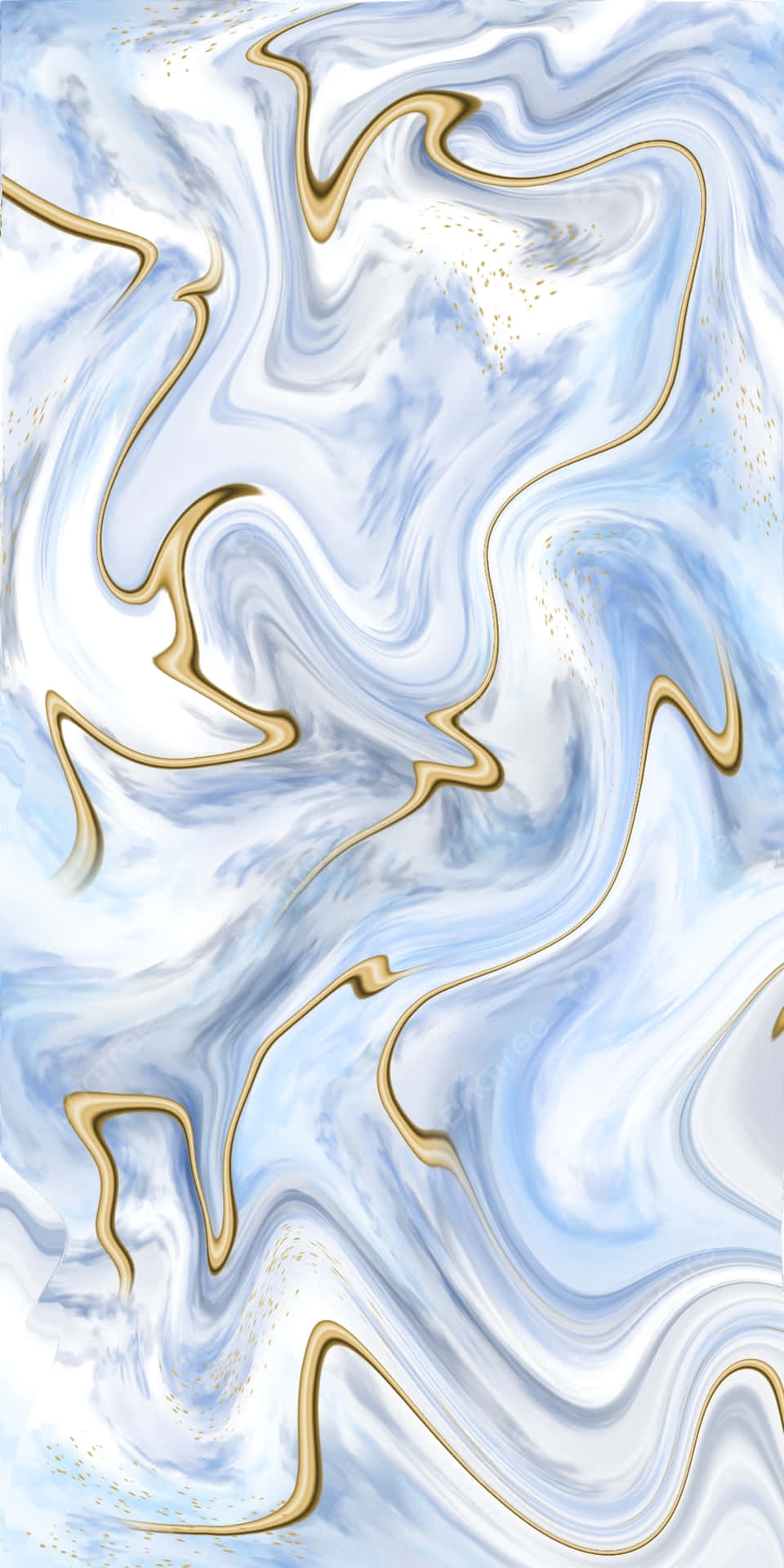 Gold Mixed With Blue Marble Background