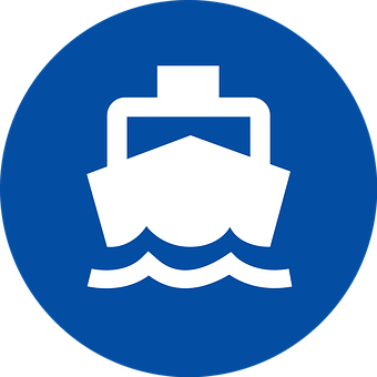 Blue Maritime Ship Icon PNG