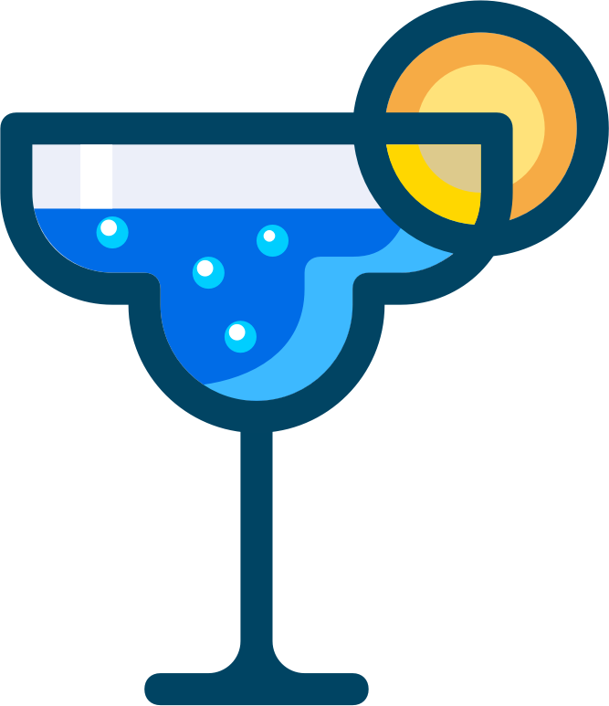 Blue Martini Iconwith Lemon Twist PNG