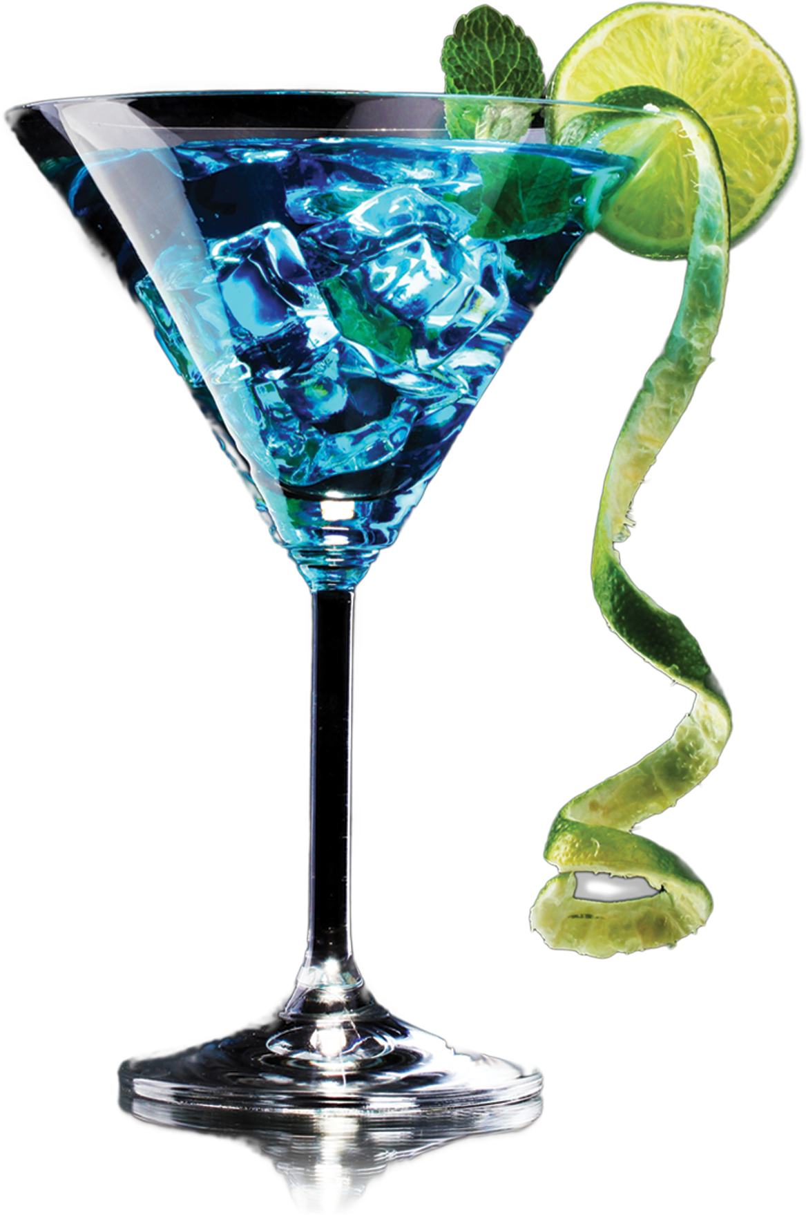 Blue Martiniwith Lime Twist PNG