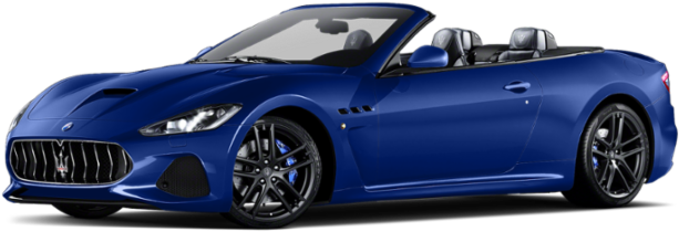 Blue Maserati Convertible Side View PNG