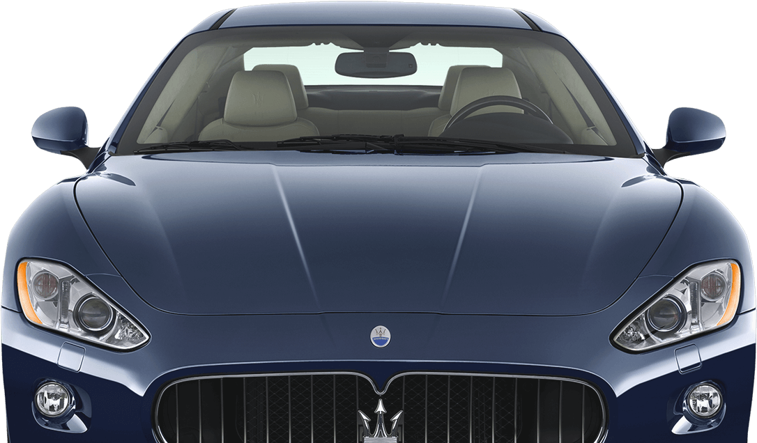 Blue Maserati Front View PNG