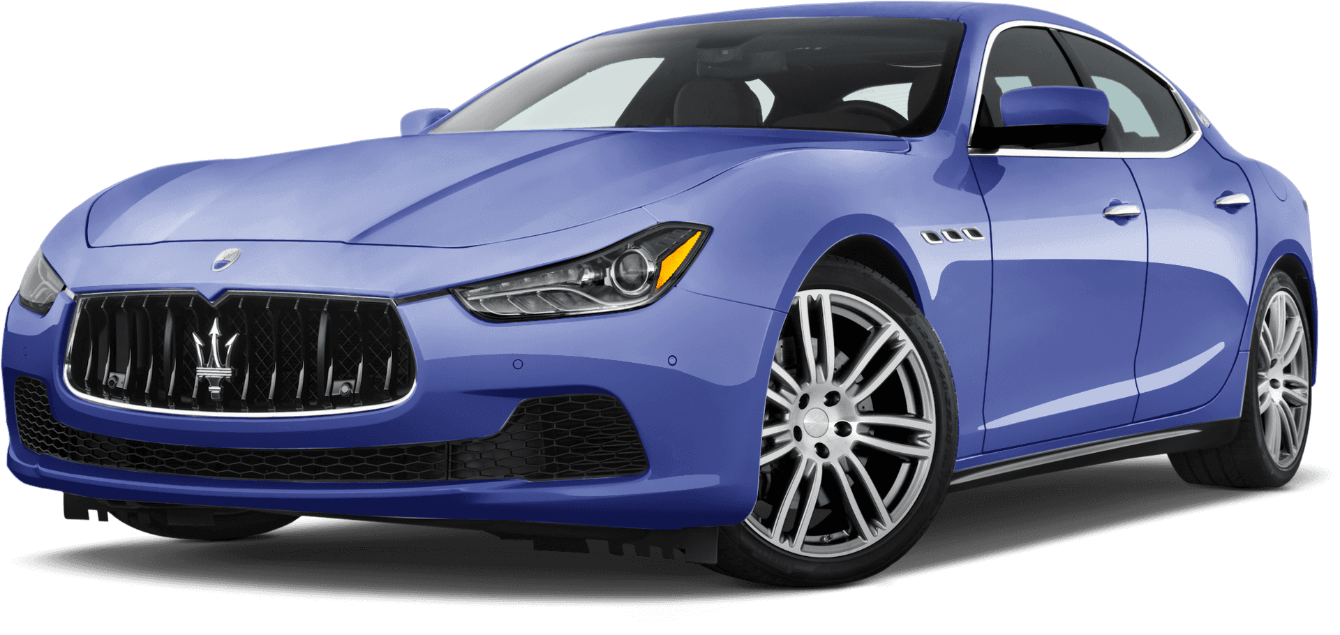 Blue Maserati Ghibli Side View PNG