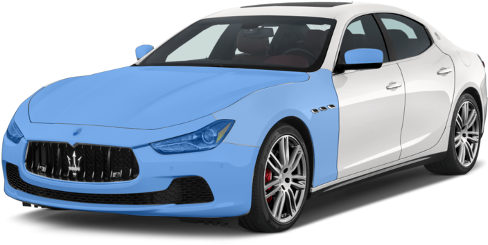 Blue Maserati Ghibli Side View PNG