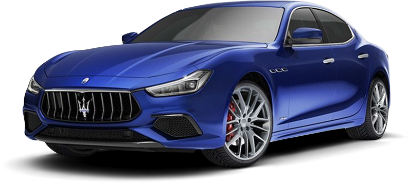 Blue Maserati Ghibli Side View PNG