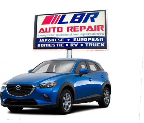 Blue Mazda C X3 Auto Repair Shop Signage PNG