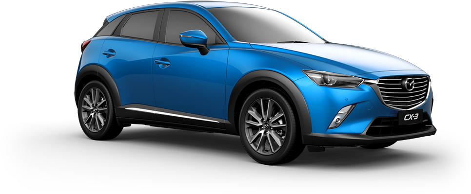 Blue Mazda C X3 Side View PNG