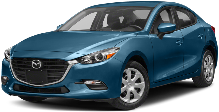 Blue Mazda Sedan Profile View PNG