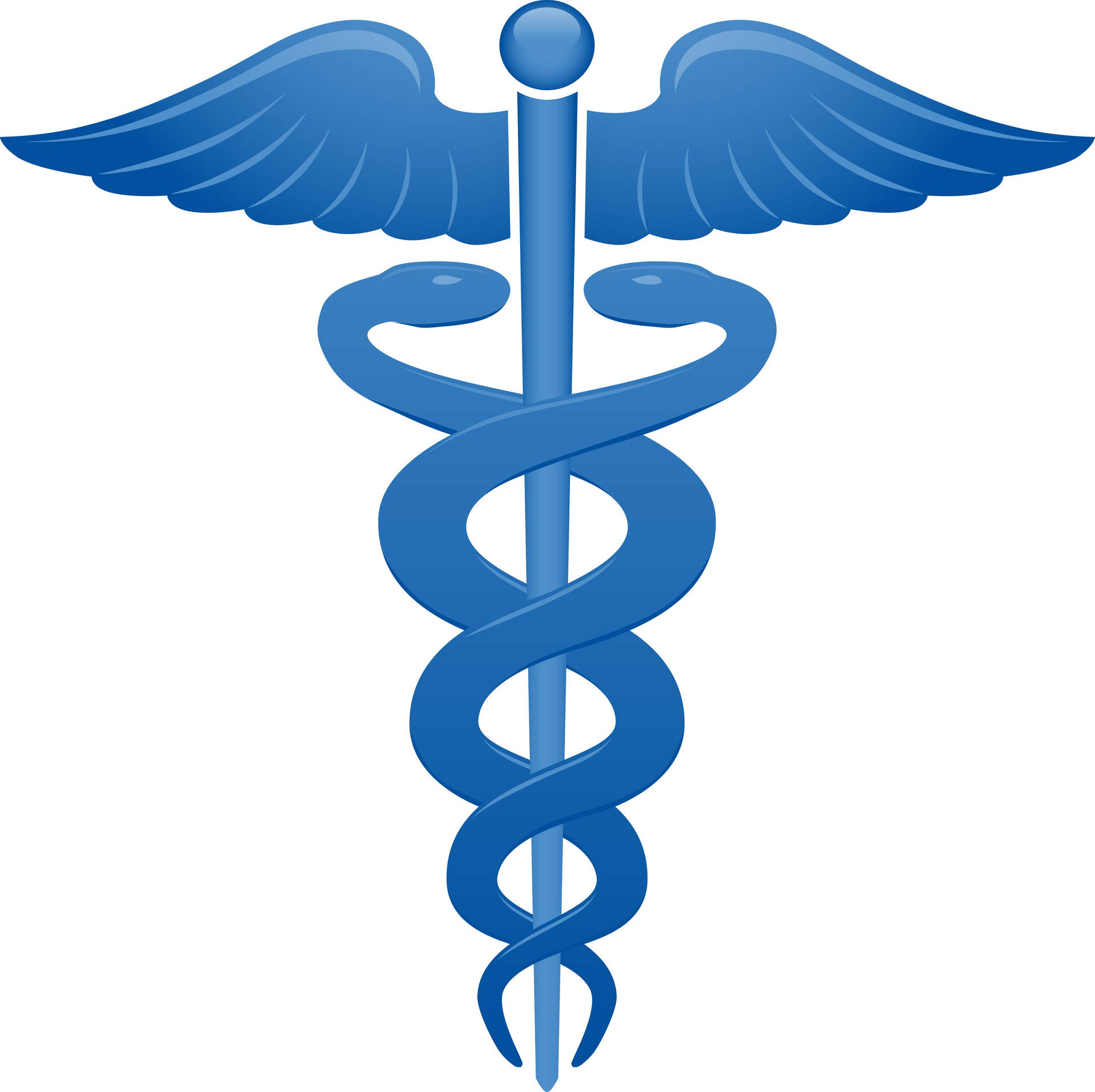 Blue Medical Symbol on White Background Wallpaper