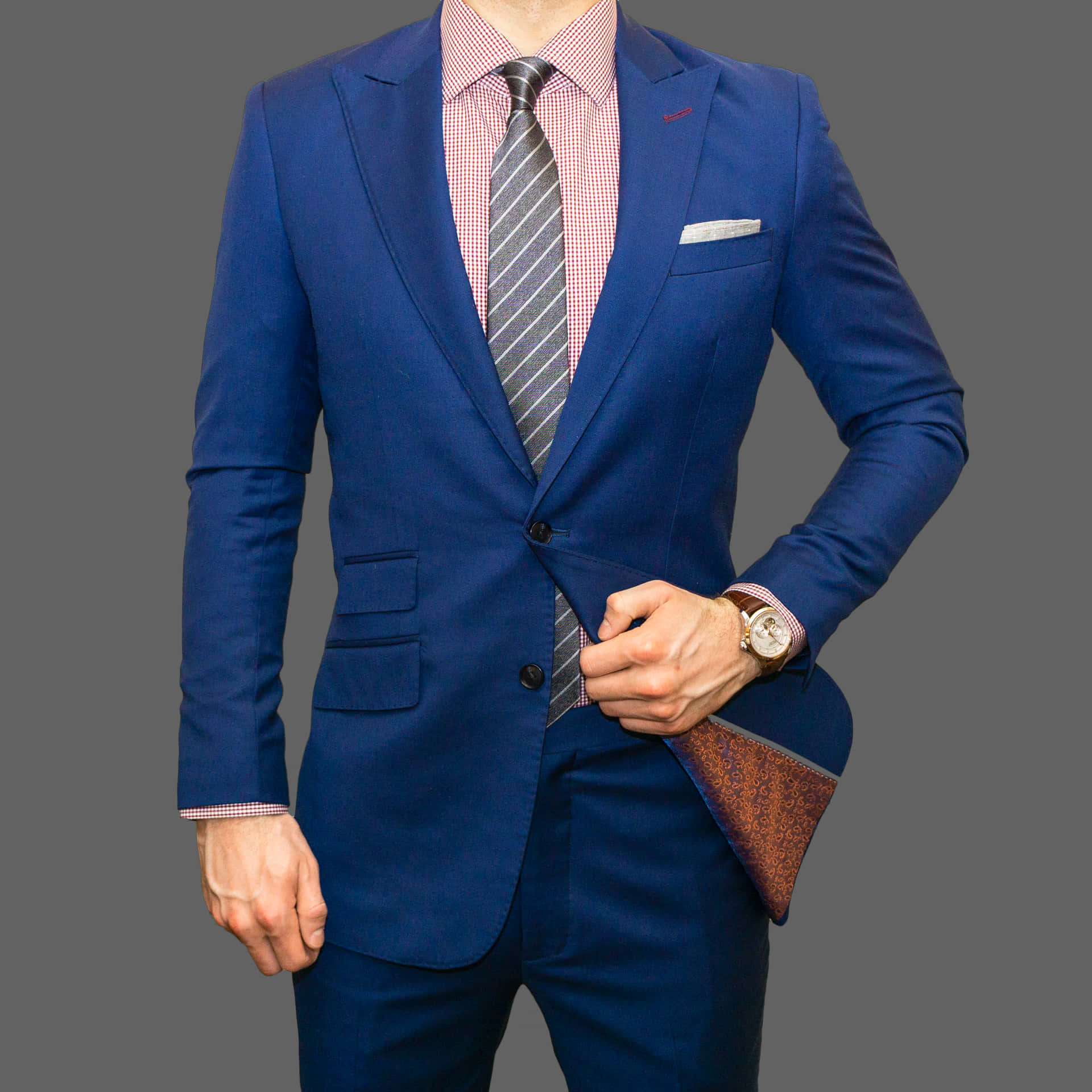Blue Men Suit Outfit Wallpaper