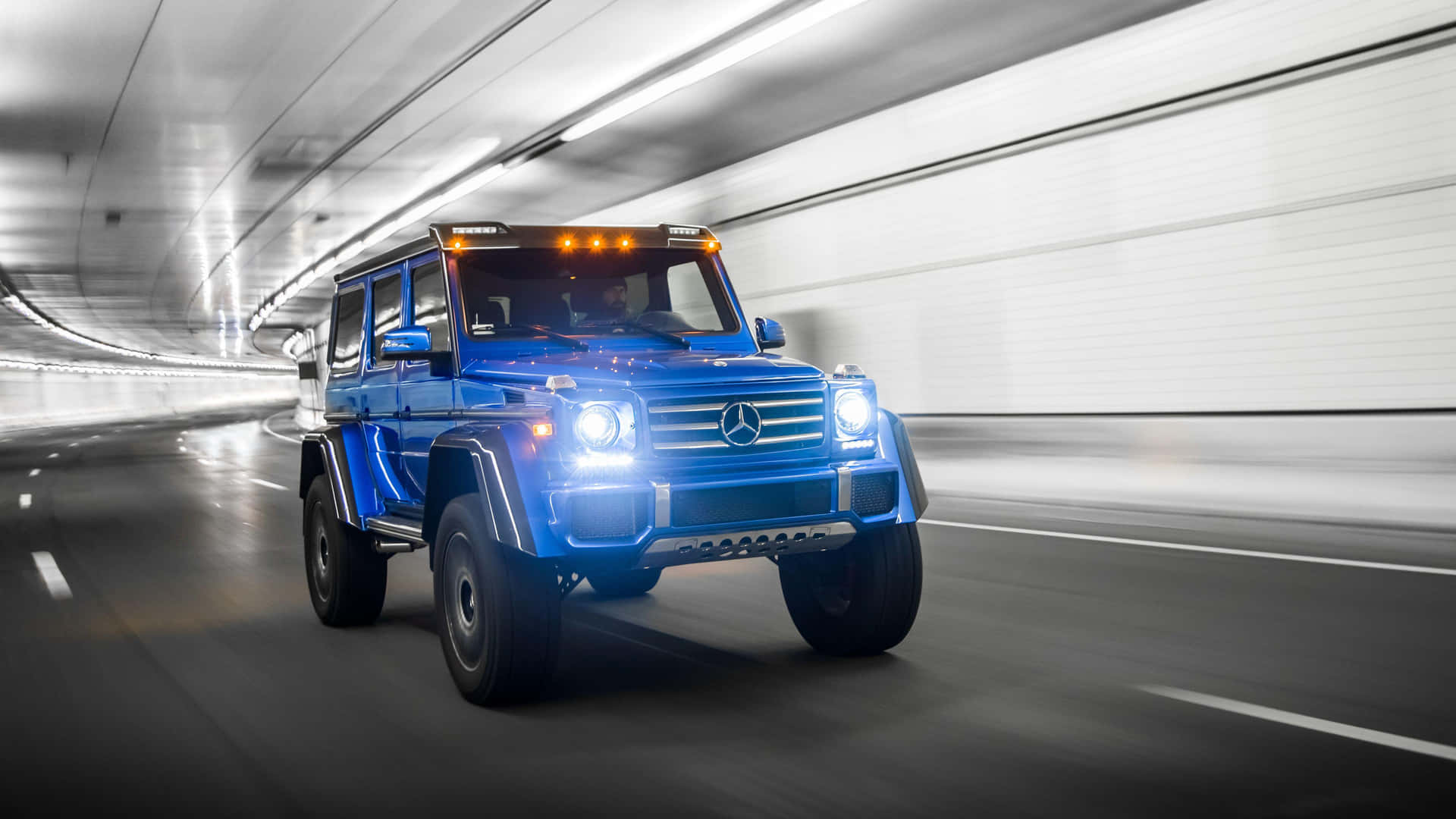 Blue Mercedes G Wagon Speedingin Tunnel.jpg Wallpaper