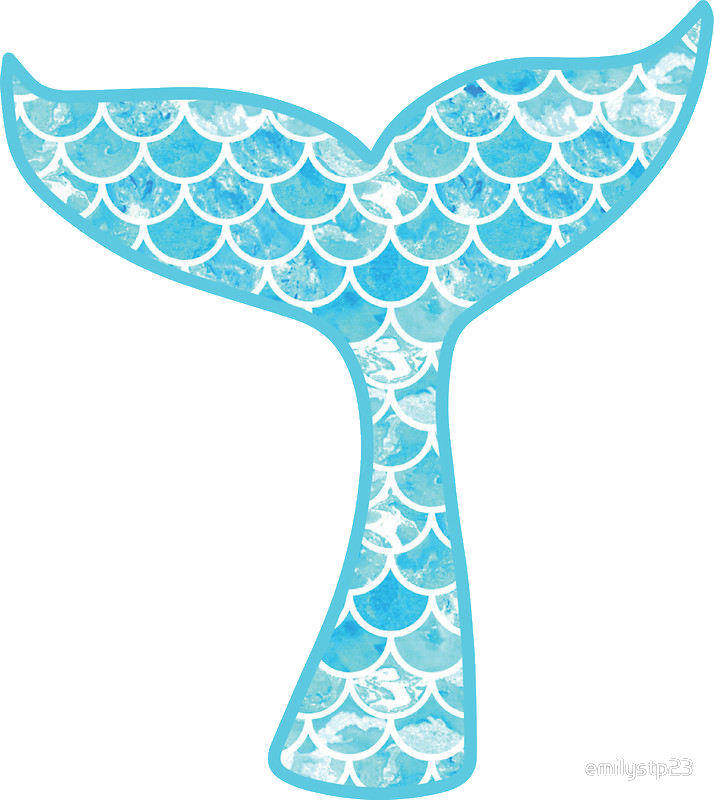 Blue Mermaid Tail Illustration PNG