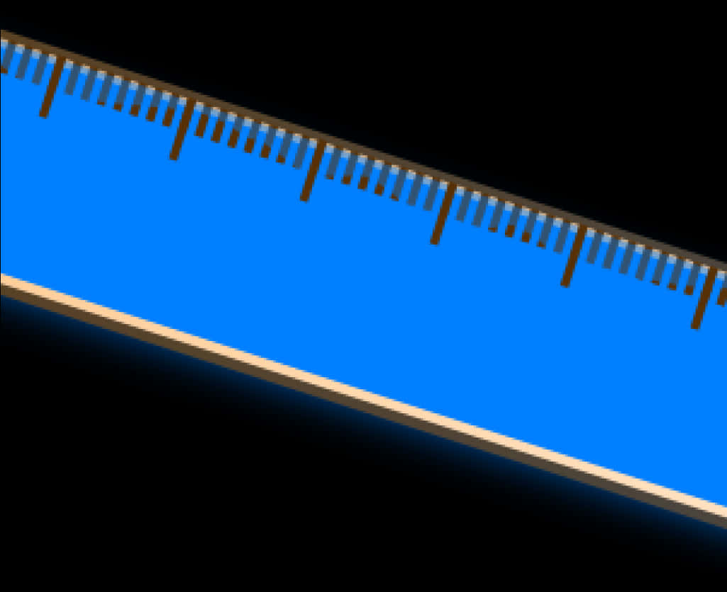Blue Metallic Ruler Closeup PNG