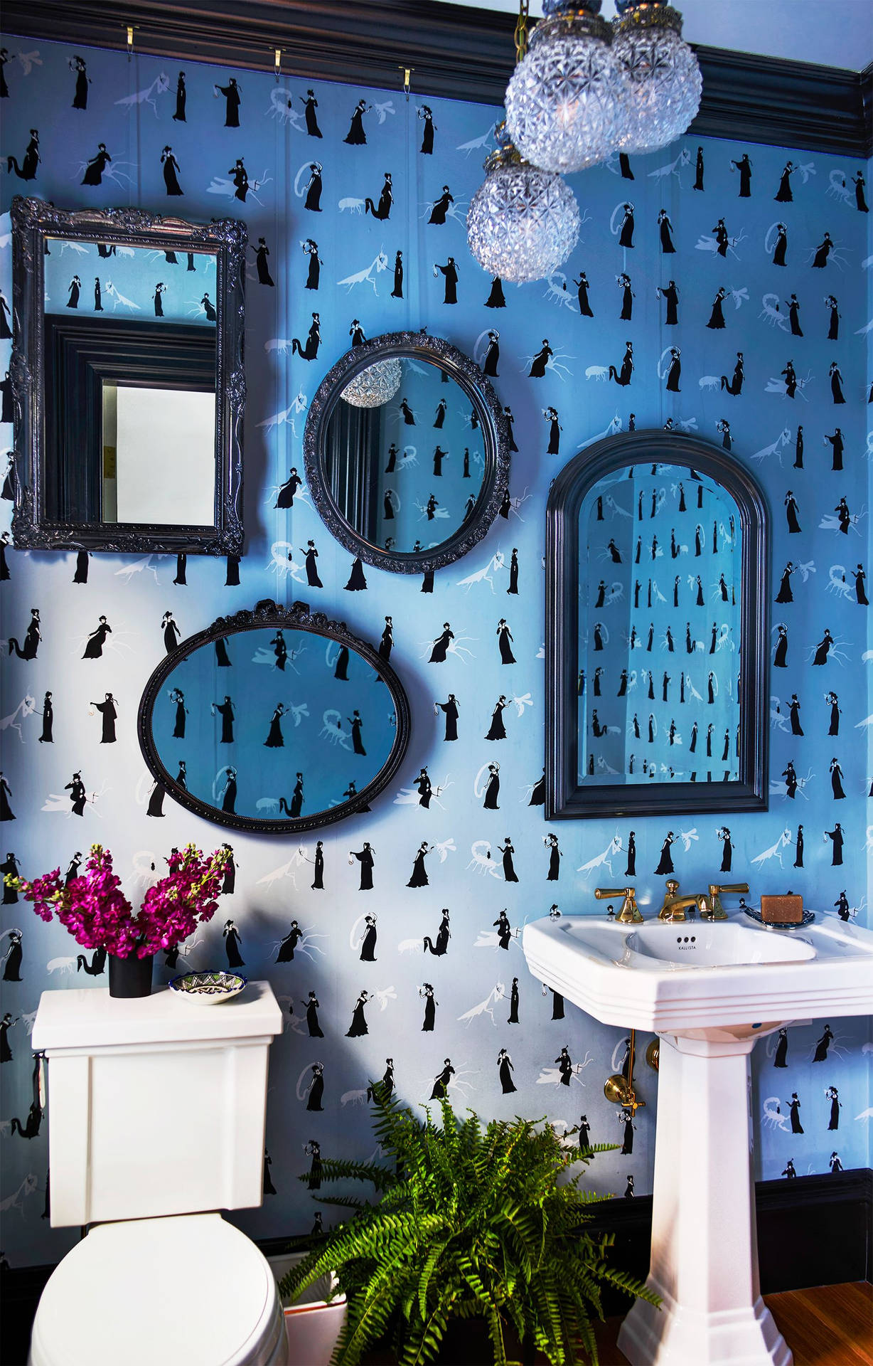 Blue Mirror Gallery Wall Wallpaper