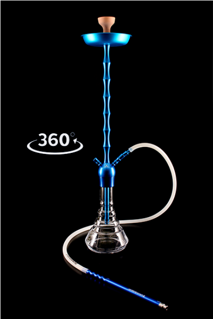 Blue Modern Hookah360 Degree View PNG