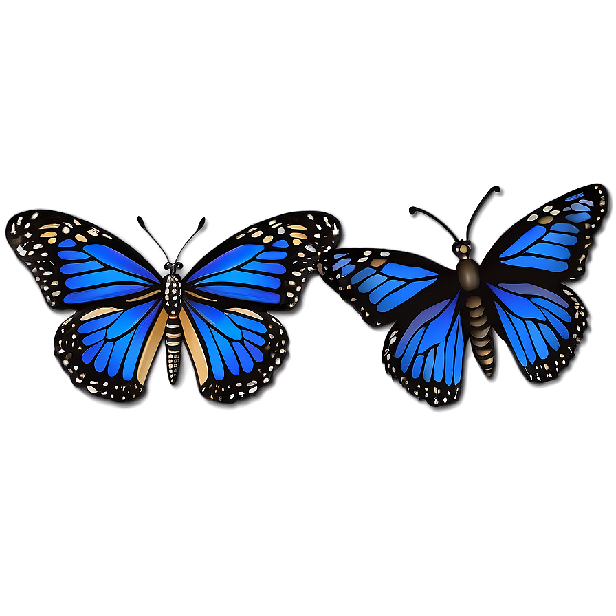 Blue Monarch Butterfly Design Png 05212024 PNG