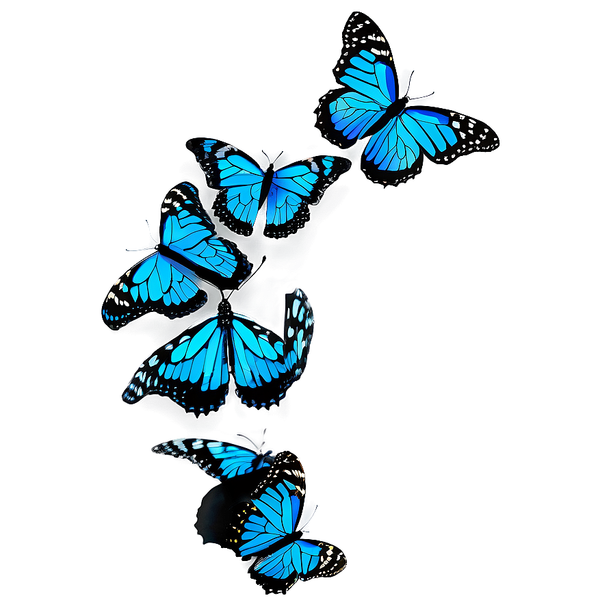Blue Monarch Butterfly Design Png 05212024 PNG