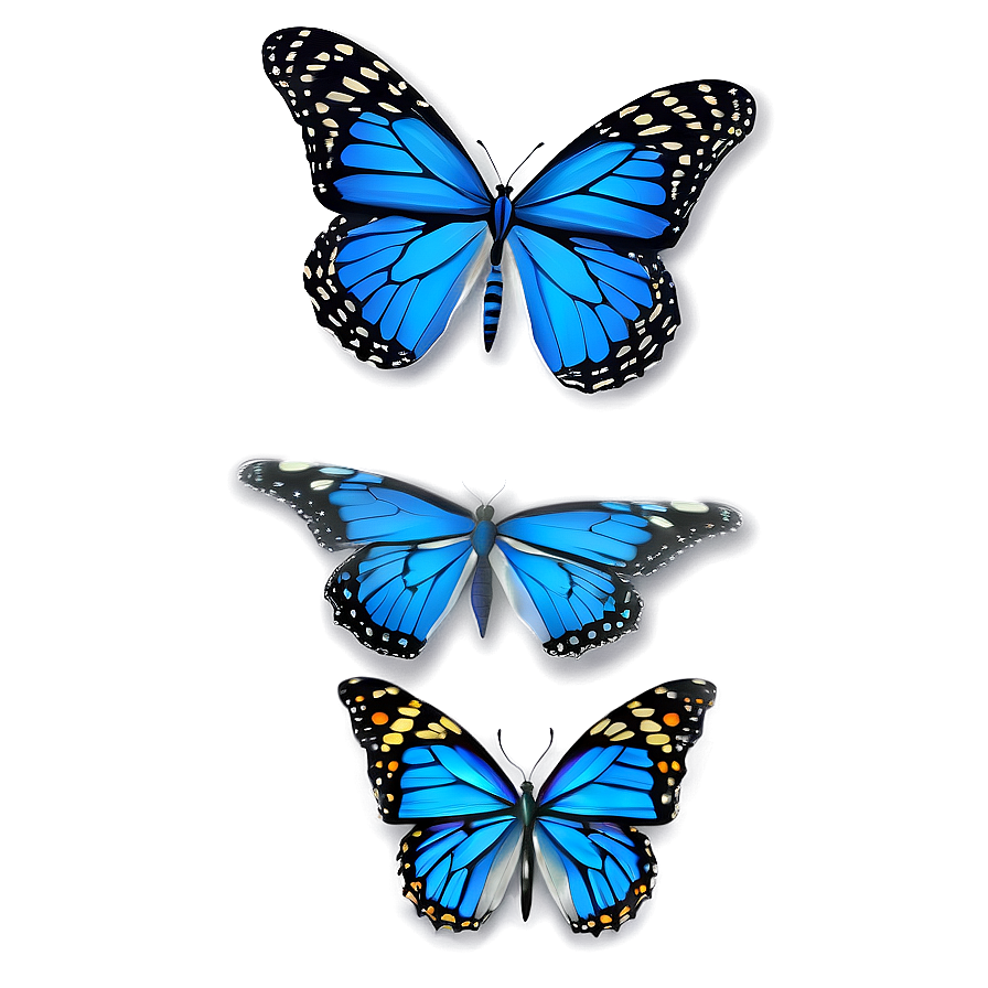 Blue Monarch Butterfly Design Png Bhu95 PNG