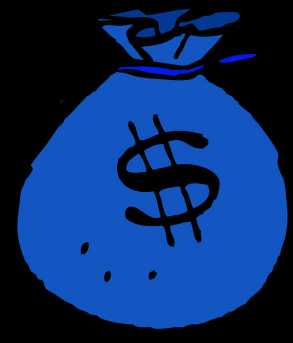 Blue Money Bag Dollar Sign PNG