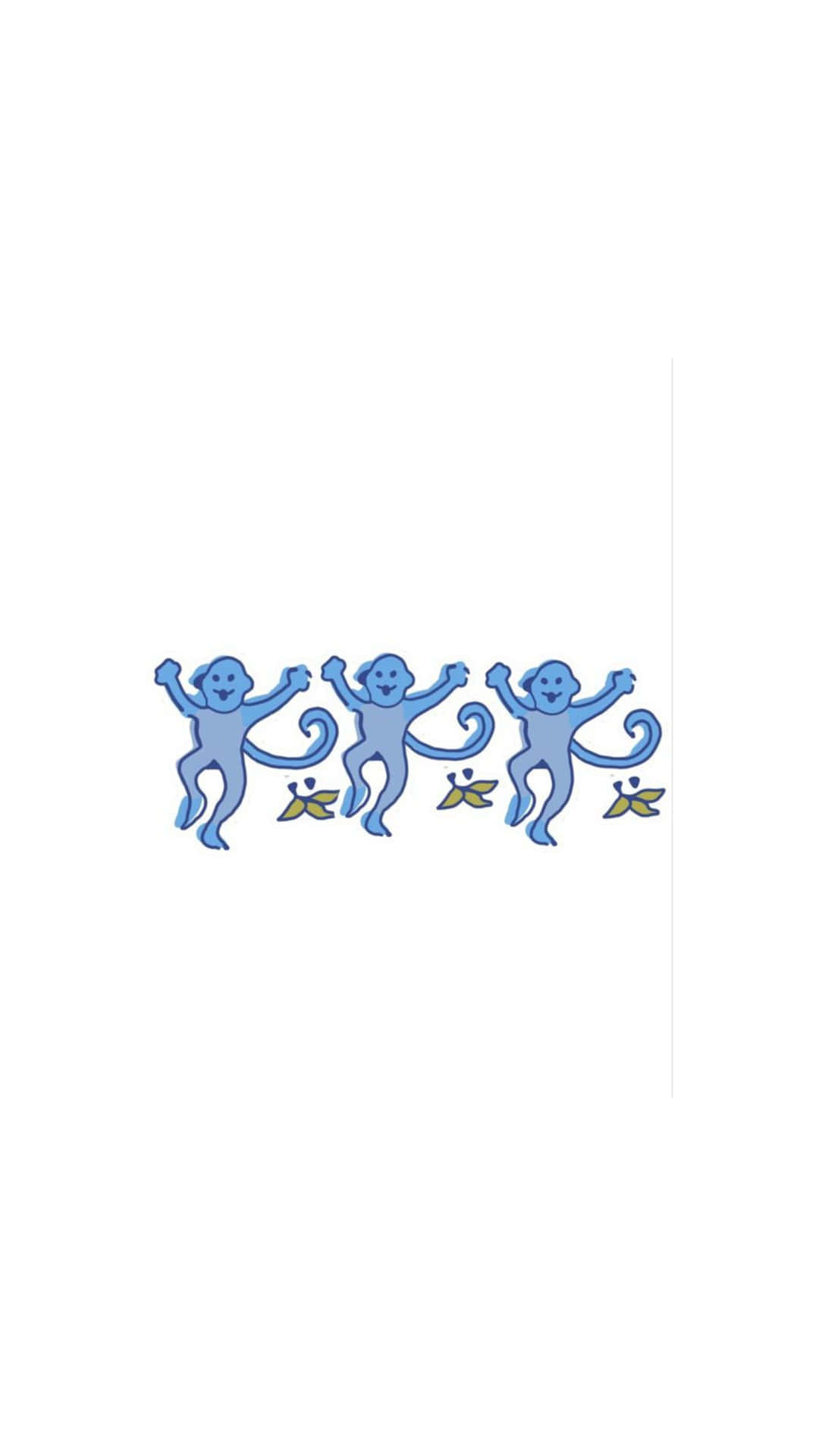 Blue Monkey Banana Pattern Wallpaper