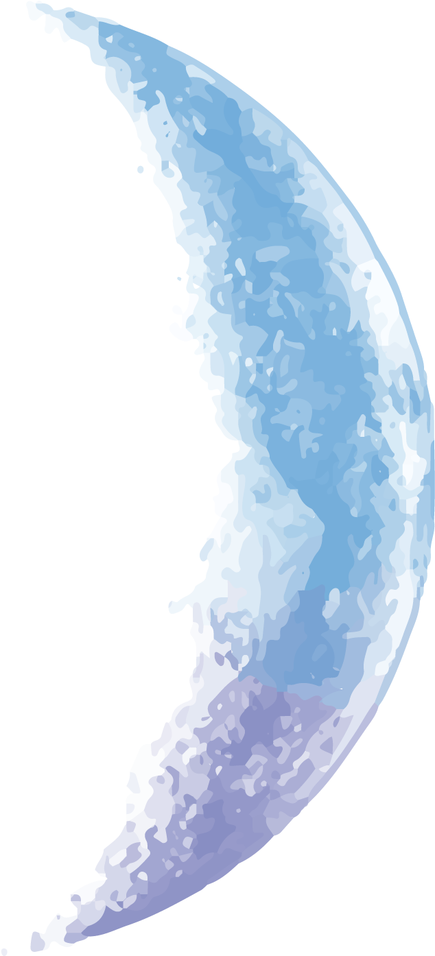 Blue Moon Crescent Illustration PNG