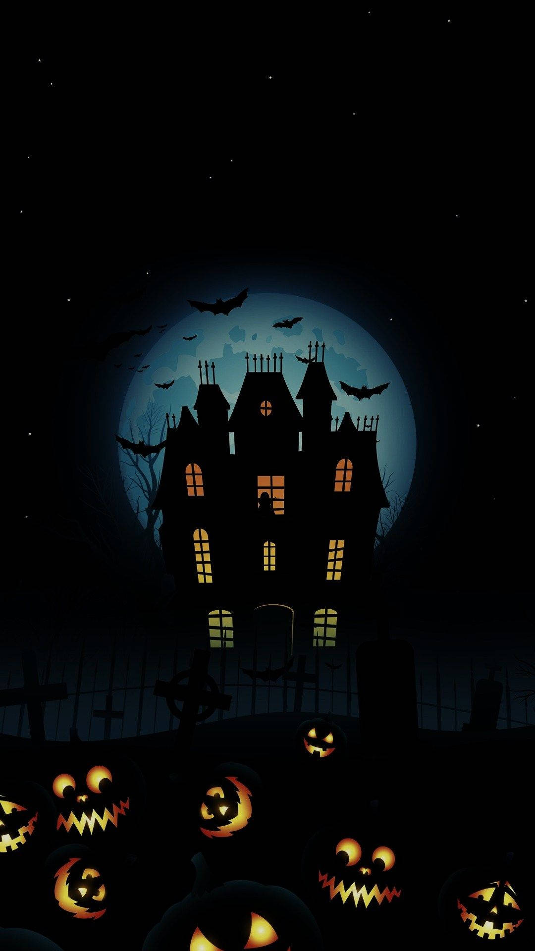 Blue Moon Halloween Iphone Wallpaper