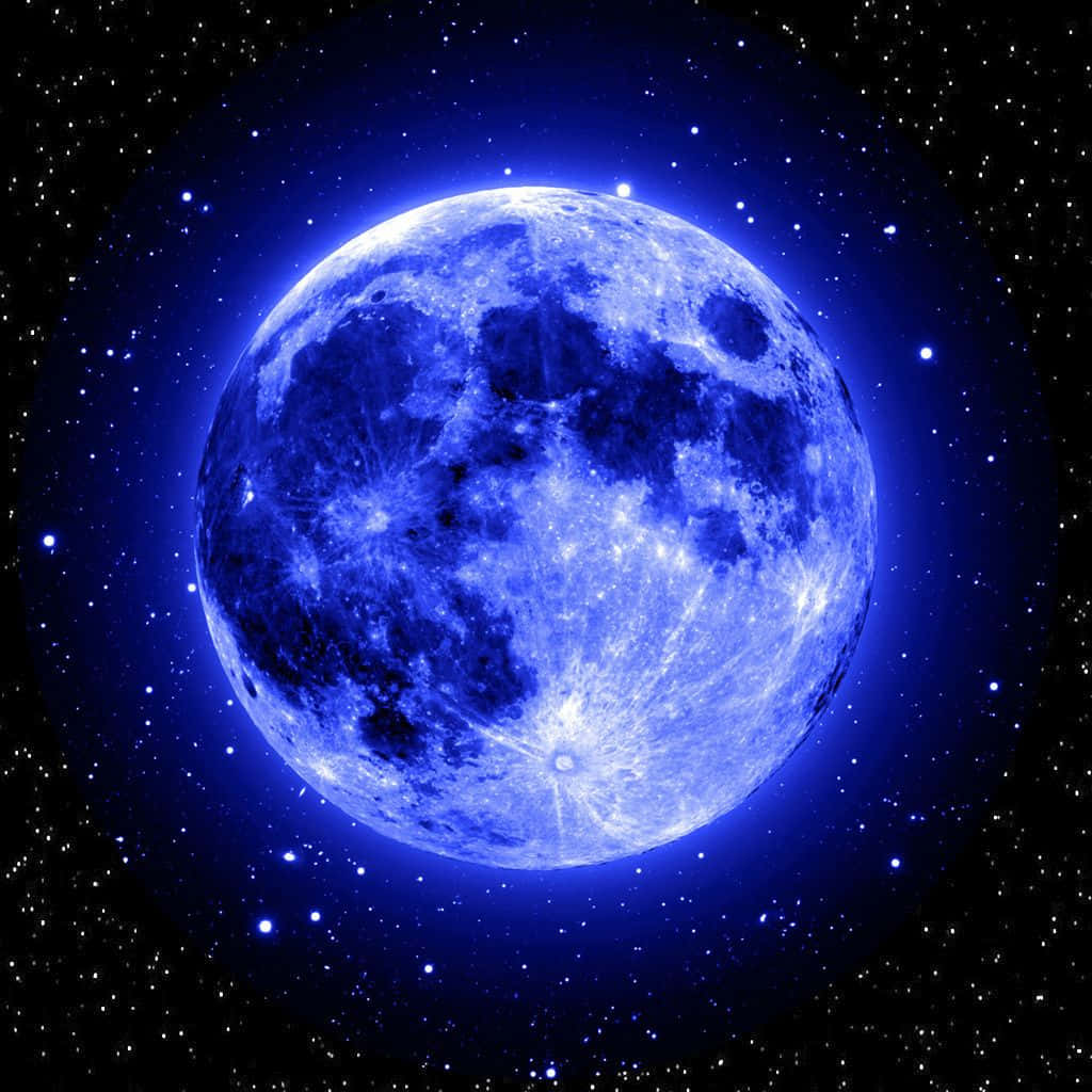 Blue Moon Illustration Wallpaper