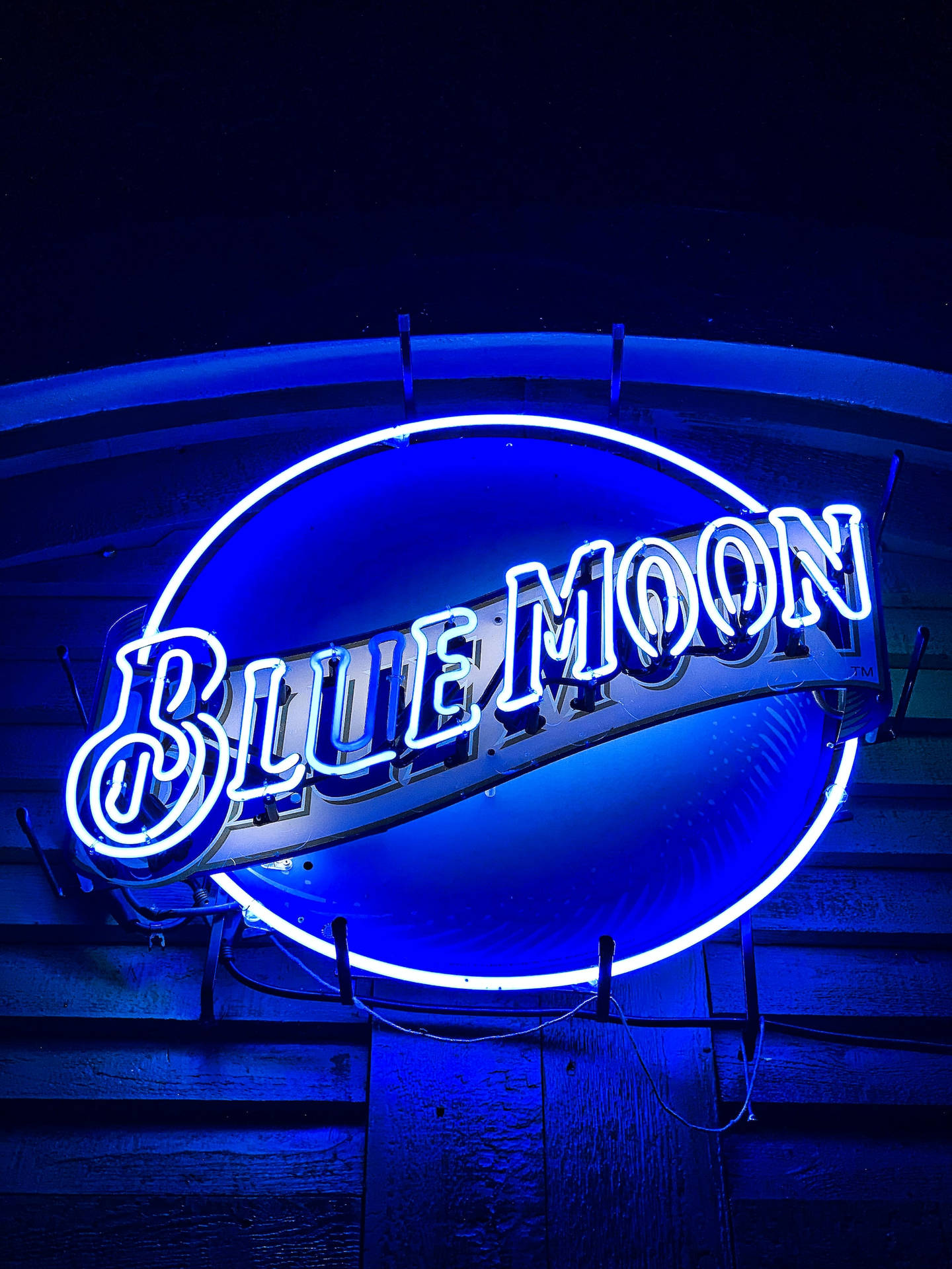 Blue Moon Neon Blue iPhone Wallpaper