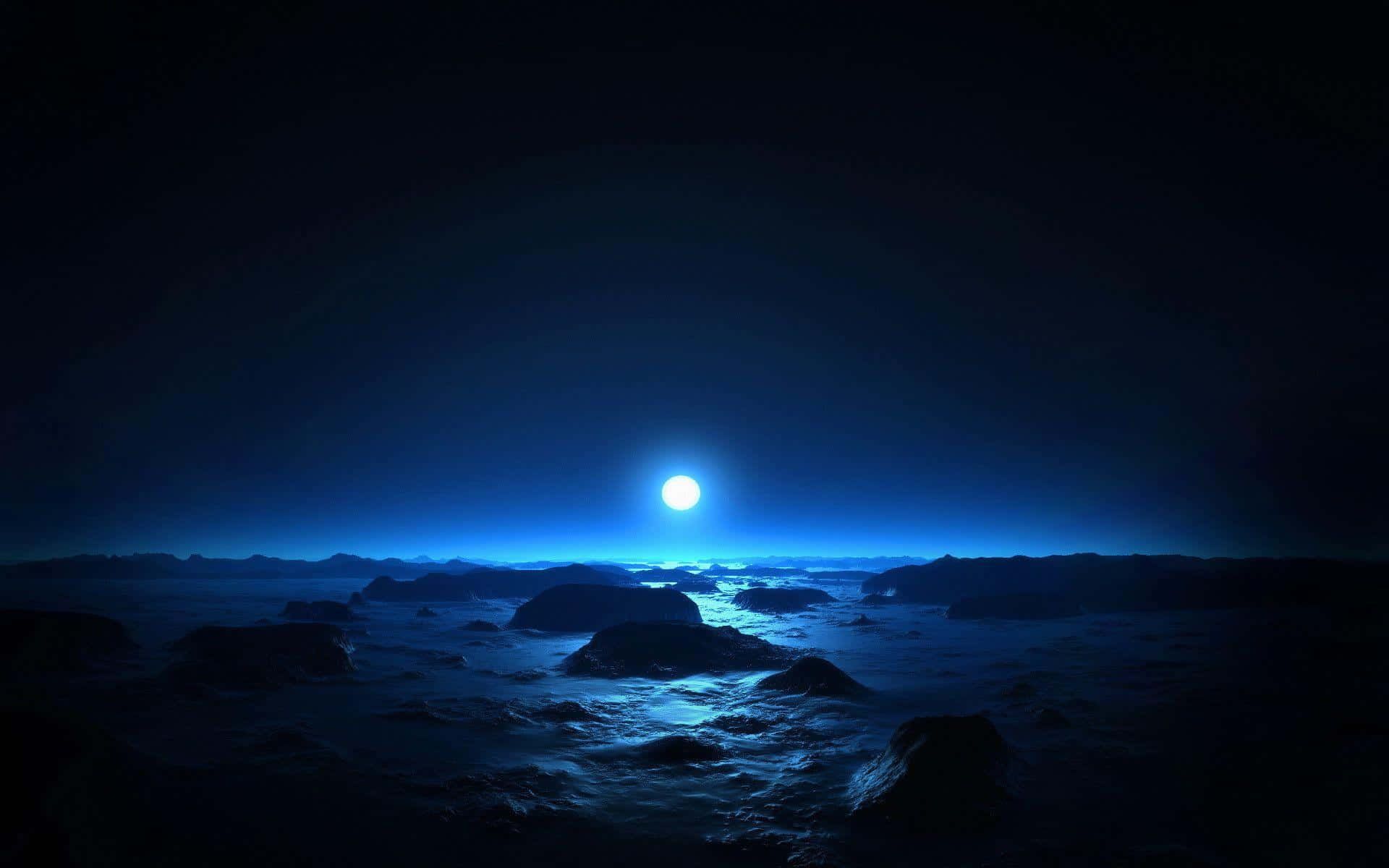 Blue Moonlight Over Alien Landscape.jpg Wallpaper