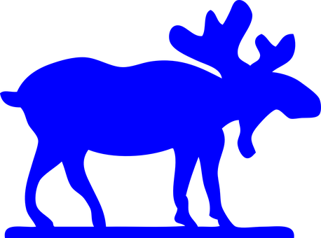 Blue Moose Silhouette PNG