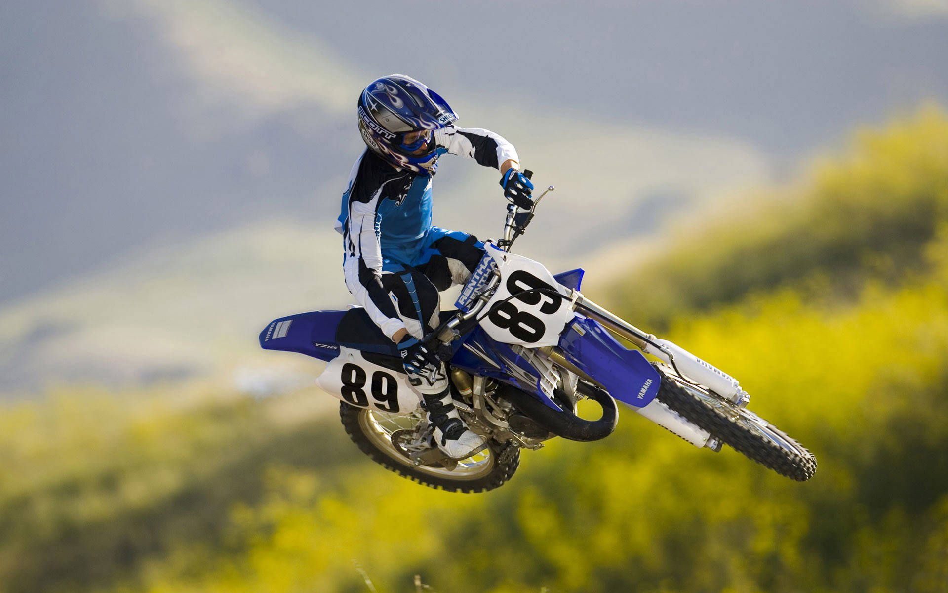 Blue Motocross Bike 89 Background