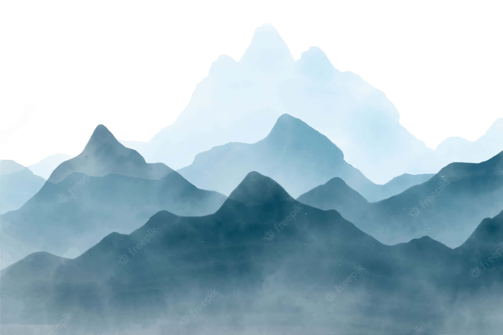 Majestic Blue Mountain Mountain Range Wallpaper