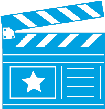 Blue Movie Clapperboard Icon PNG