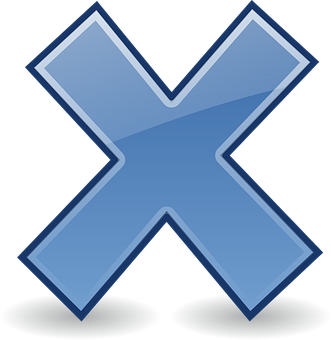 Blue Multiplication Symbol Icon PNG
