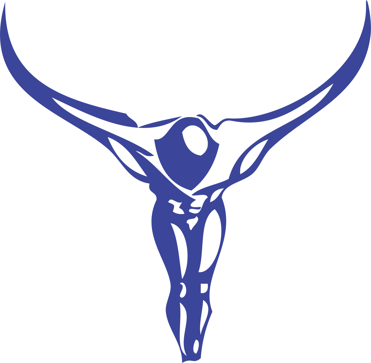 Download Blue Muscular Bull Logo | Wallpapers.com