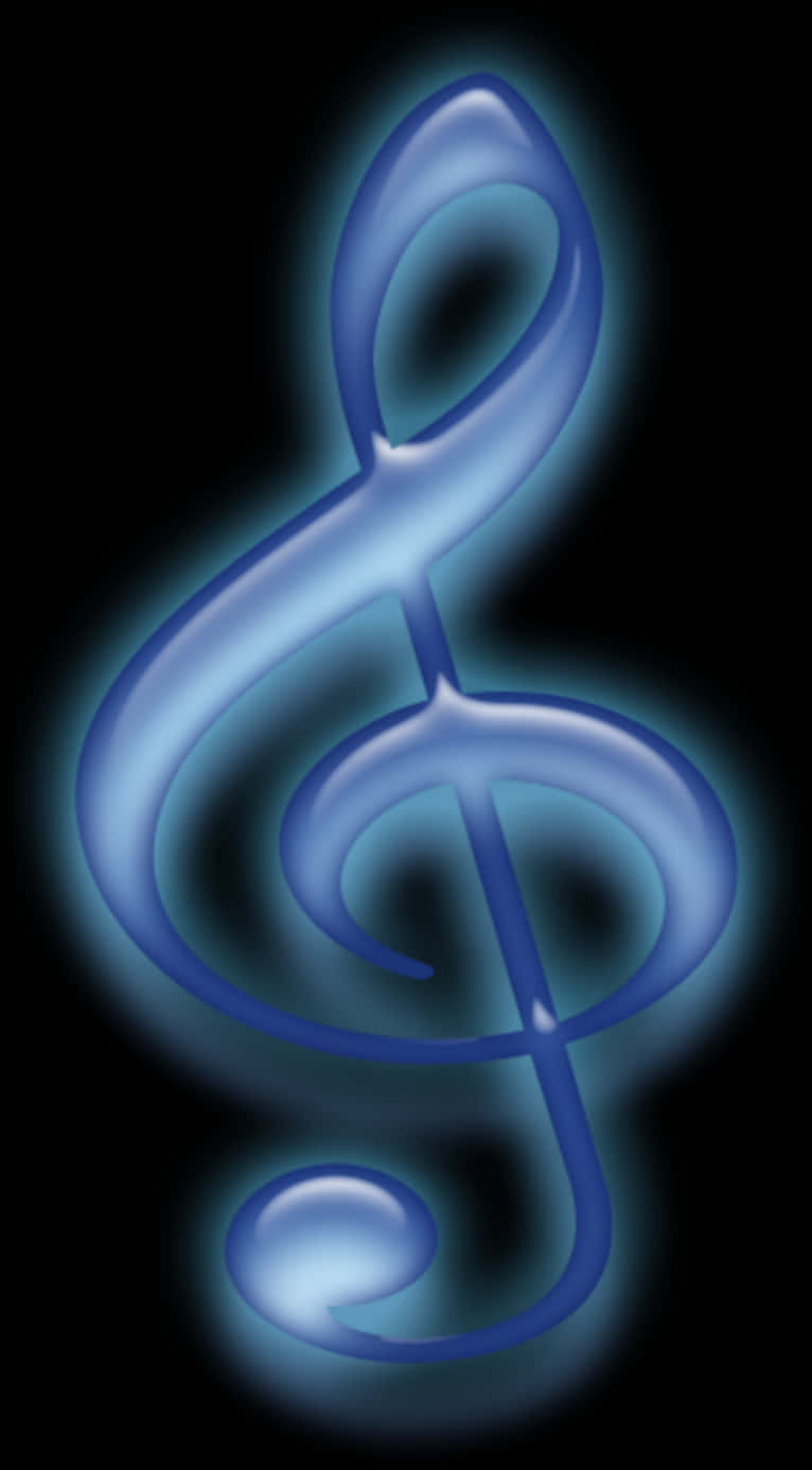 Blue Musical Clef Art PNG