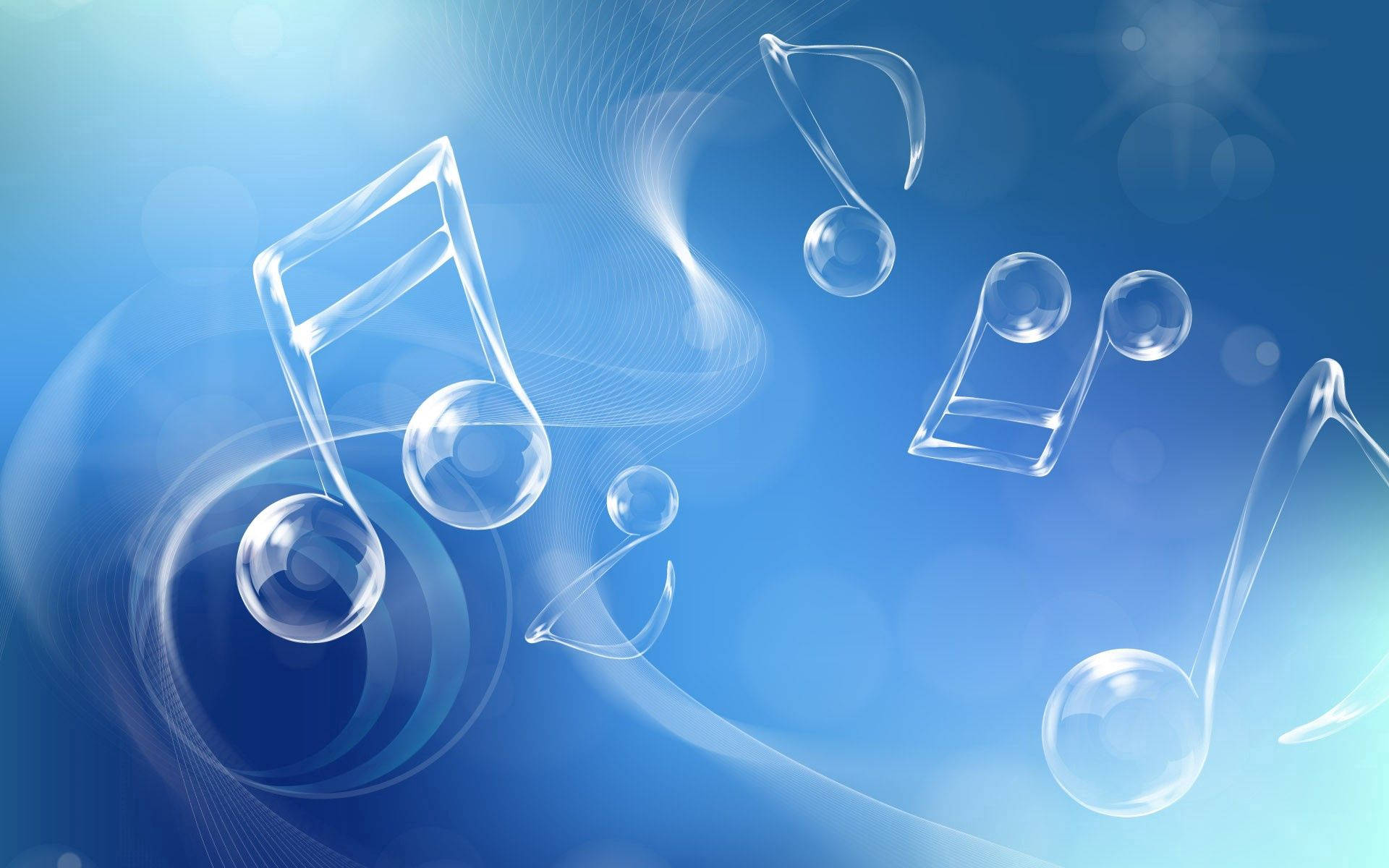 Blue Musical Notes Background