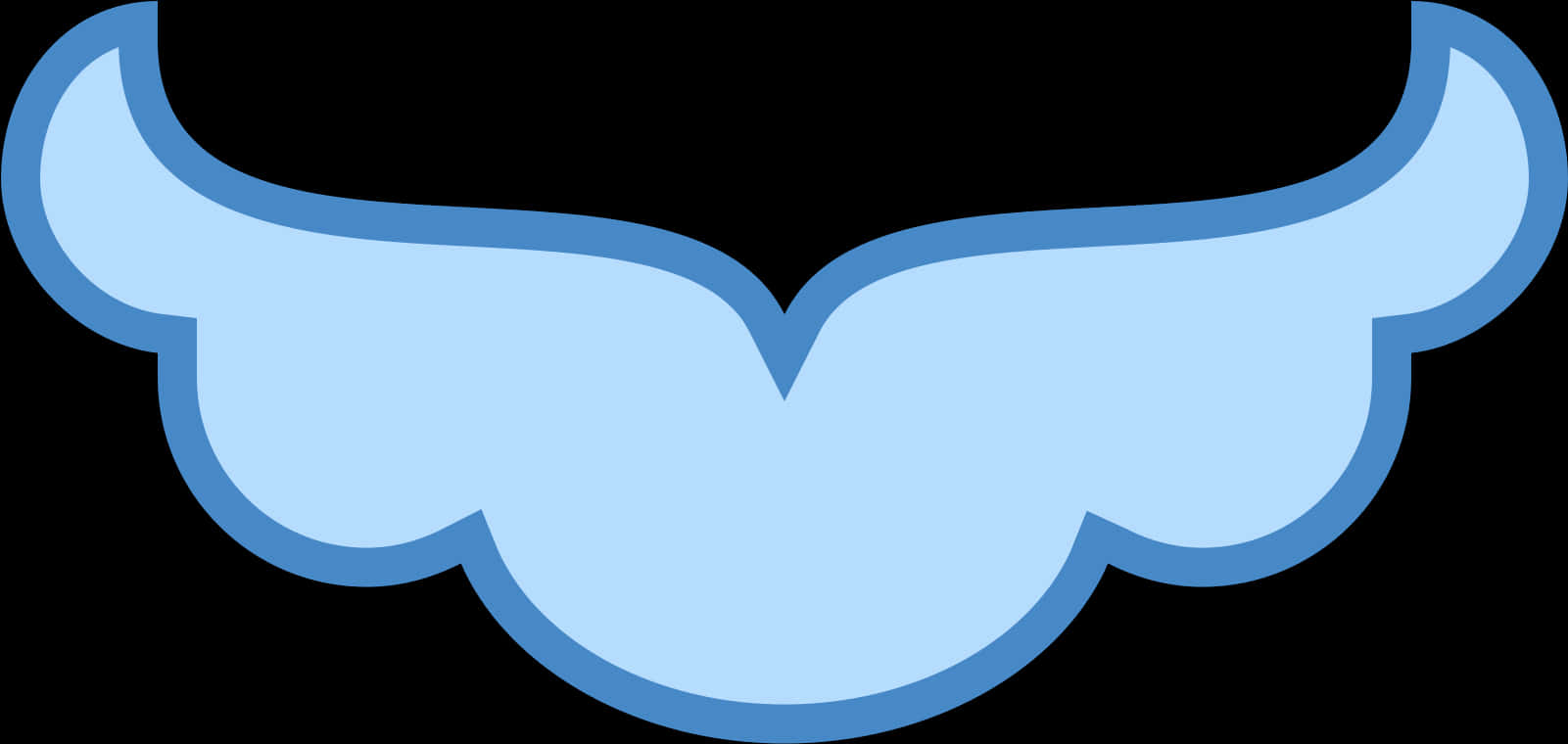 Blue Mustache Icon PNG