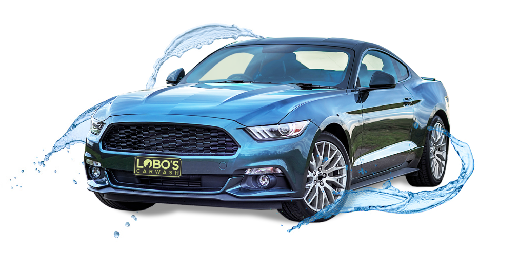 Blue Mustang Car Wash Promo PNG