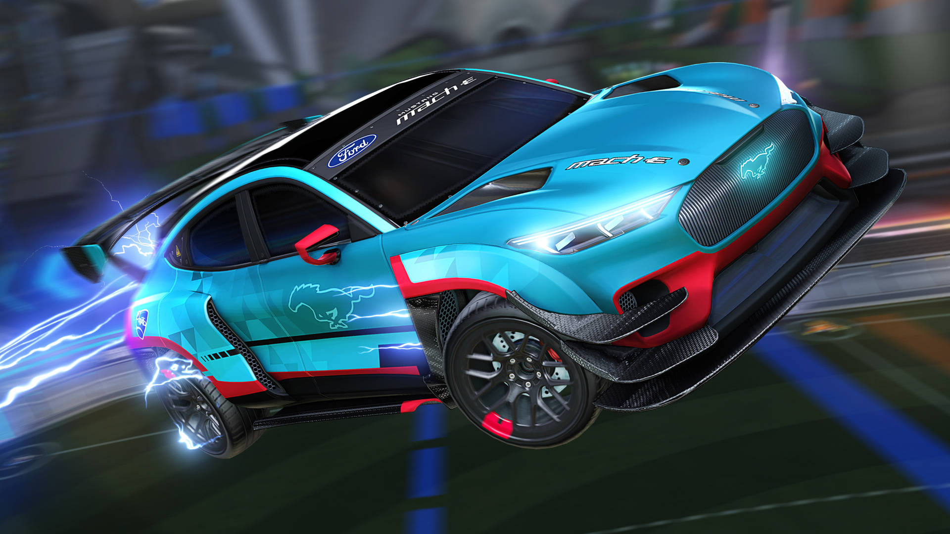 Blue Mustang Rocket League Car In 2K Wallpaper