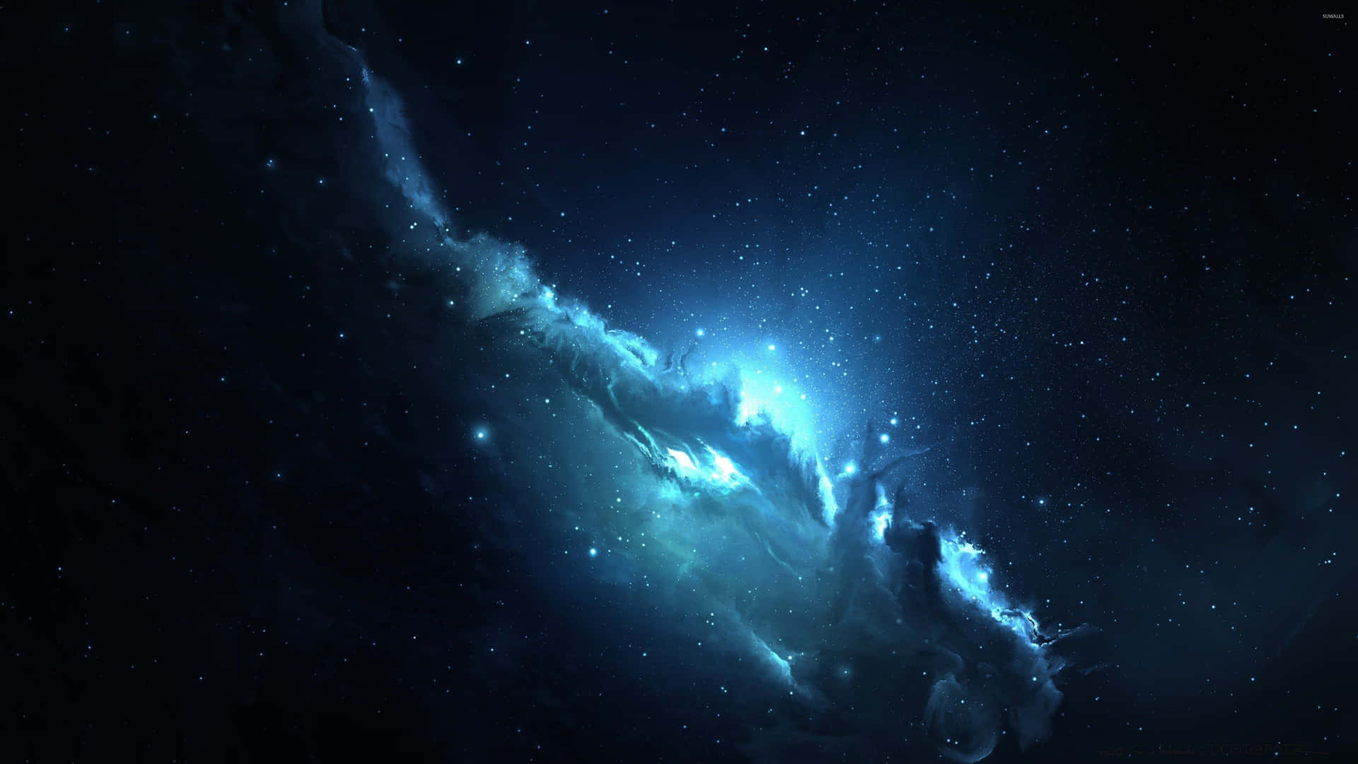 Blue Nebula Space Backdrop Wallpaper