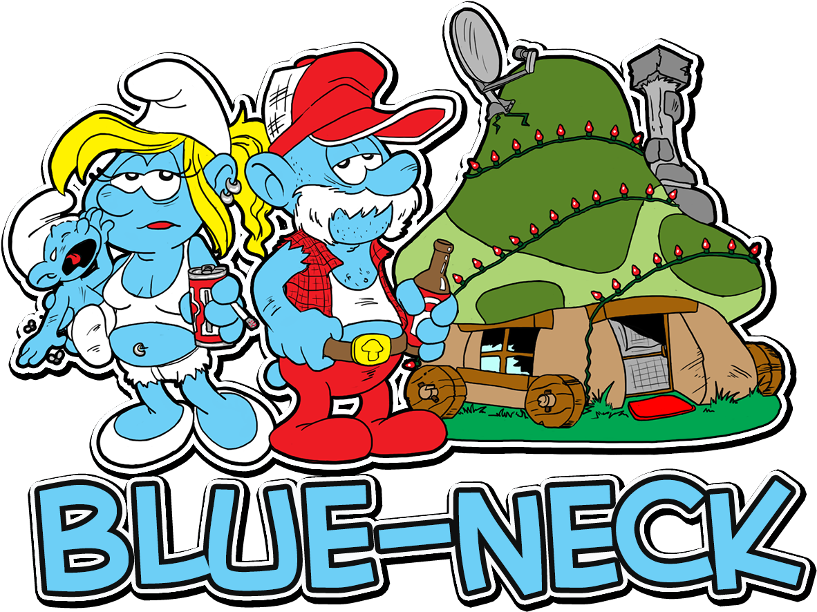 Blue Neck Smurf Parody PNG